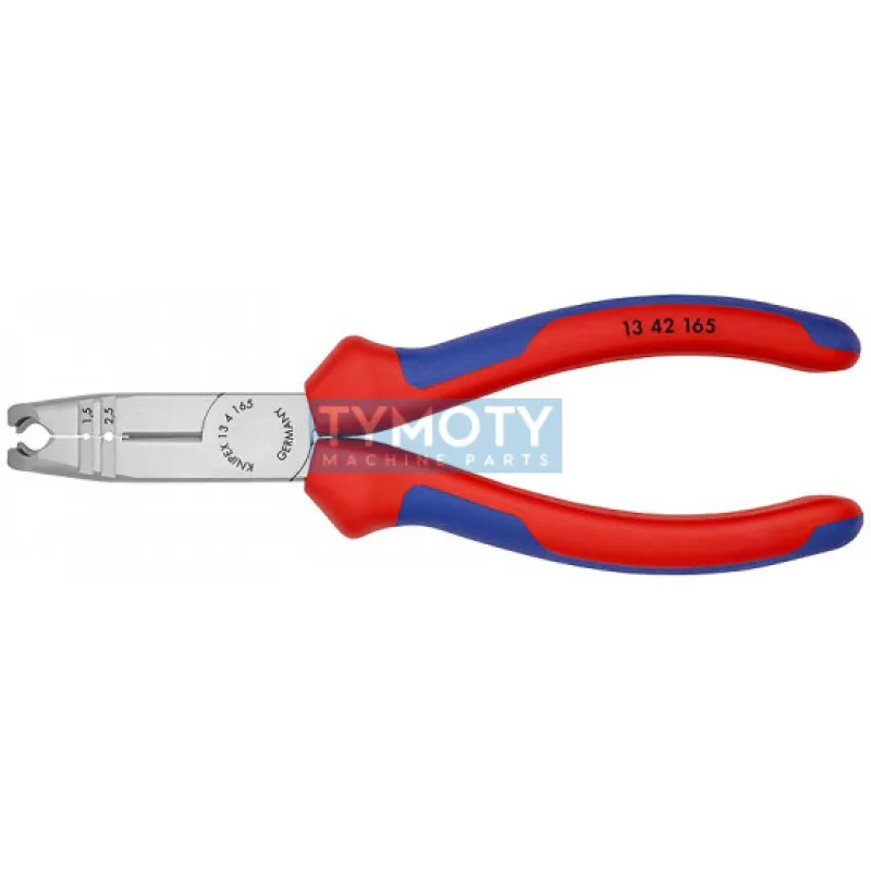 KNIPEX 13 42 165 Odizolovacie kliešte, viaczložkové návleky, fosfátované na čierno, 165 mm