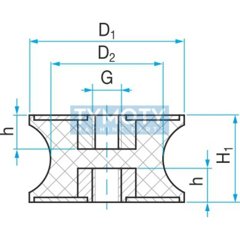 Silentblok TP3 - 40x25/30 M8x8