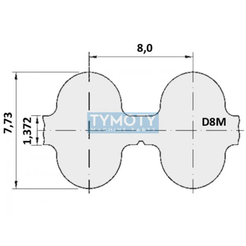 Remeň ozubený 2240 D8M optibelt Omega rukáv