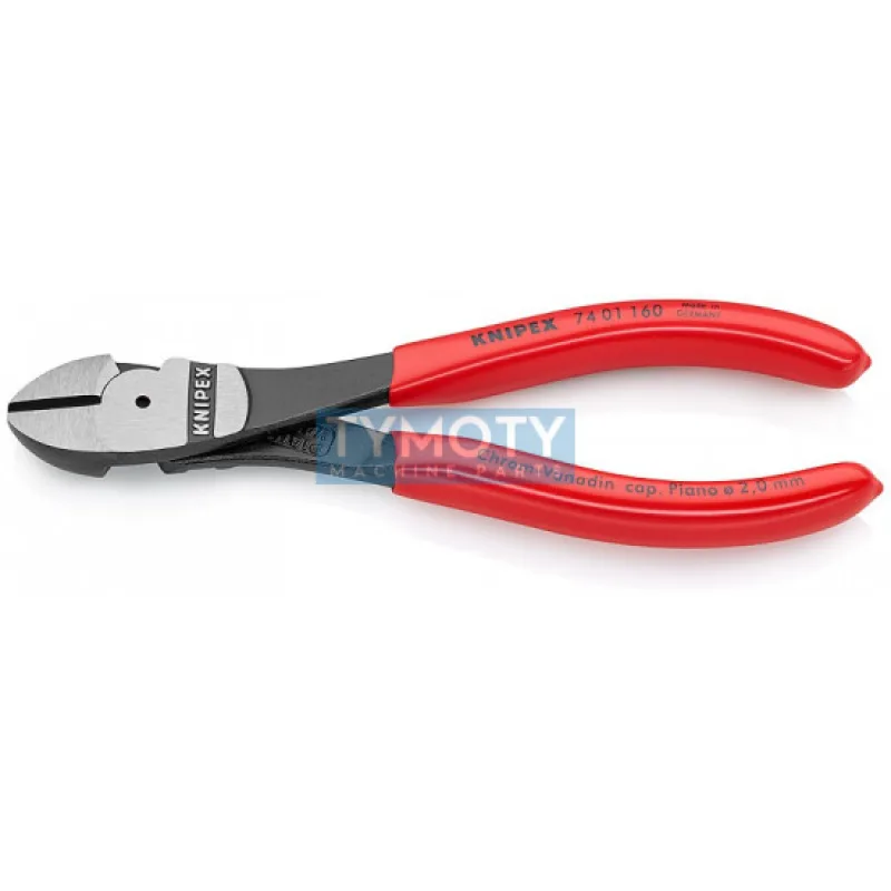 KNIPEX 74 01 160 Silové bočné štiepacie kliešte, plastové návleky, fosfátované na čierno 160mm
