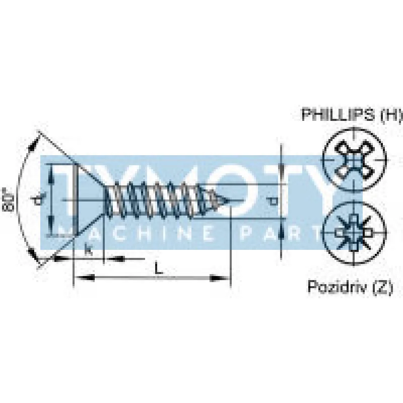 Skrutka samorezná záp.phillips DIN 7982C 3,9x38 pozink
