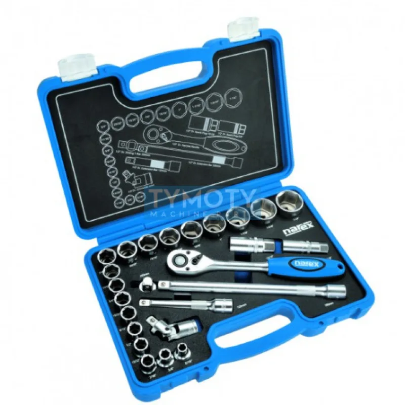 Sada hlavíc a ovládačov 1/2" palcová, NAREX-SADA, 25-dielna, 1/2"- HS004032