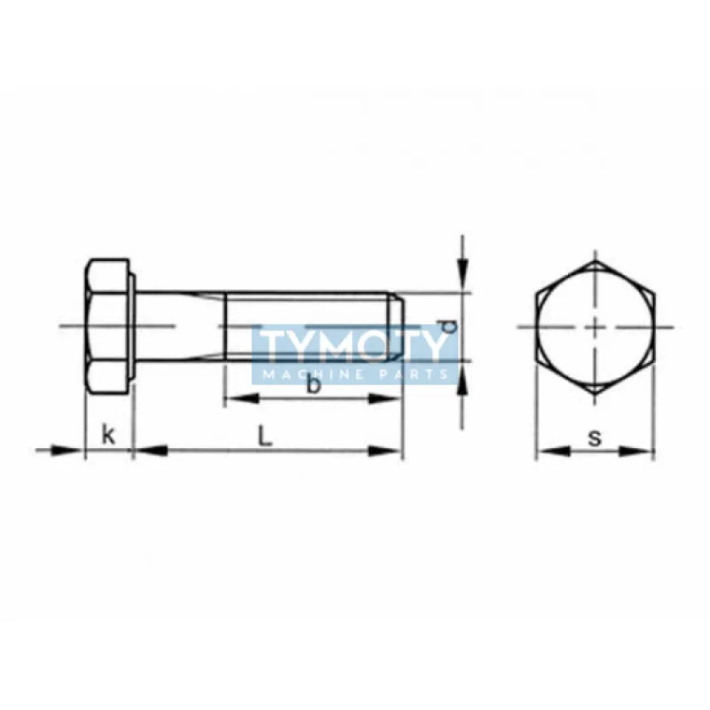 Skrutka šesťhranná čiastočný závit DIN 931 M24x580-8.8 bez PÚ