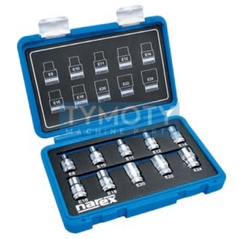 Súprava hlavíc Torx-E 1/2" E8-24, NAREX-SADA, 10-dielna, E8-24 /443000963/