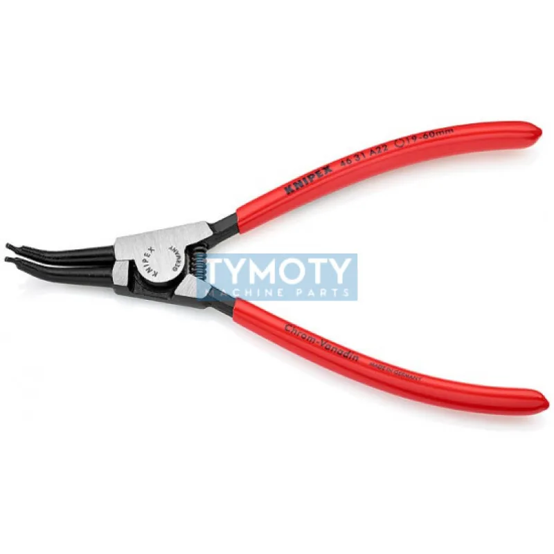 KNIPEX 46 31 A22 Kliešte pre vonkajšie poj. krúžky 19-60 mm, zahnuté 45 ° pot. plastom, fosfátované