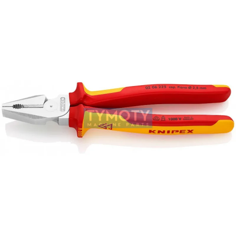 KNIPEX 02 06 225 Silové kombinované kliešte, izolované viaczložkové návleky, certifikácia VDE