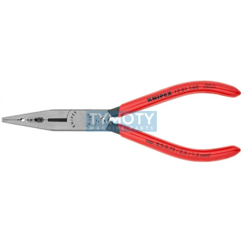 KNIPEX 13 01 160 Elektrikárske kliešte, plastové návleky, fosfátované na čierno, 160 mm