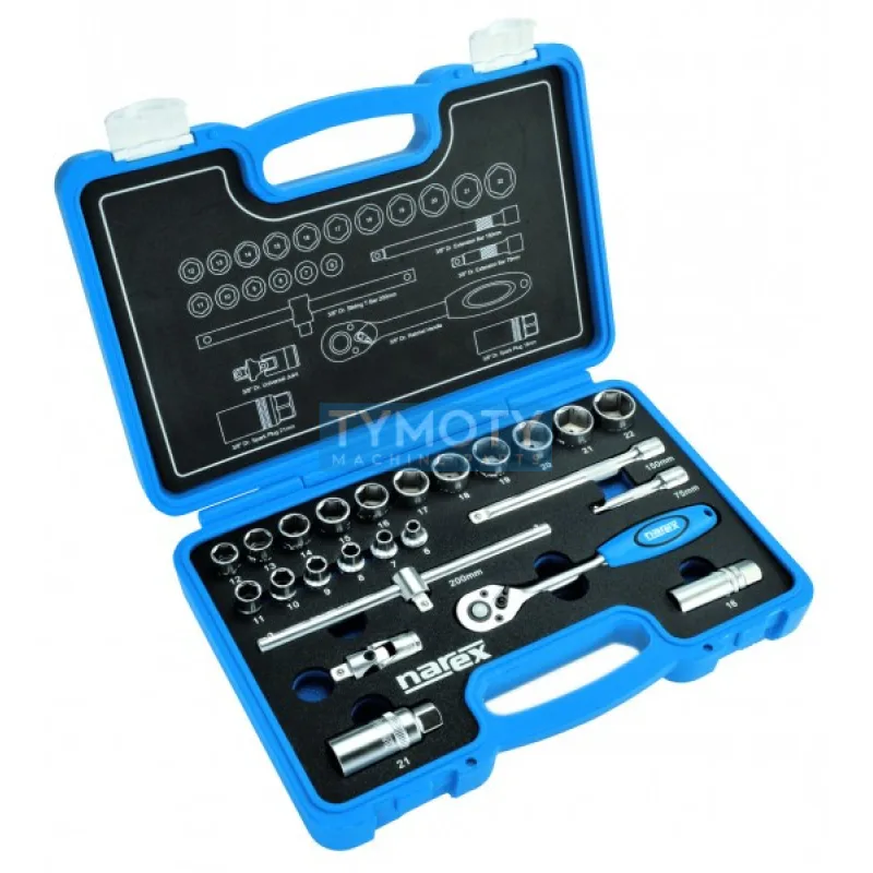 Súprava hlavíc a ovládačov 3/8", NAREX-SADA, 24-dielna, 3/8"- HS003022
