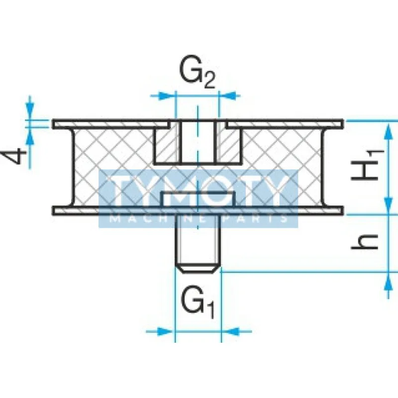 Silentblok KR2 - 105/55 M16x30/M16
