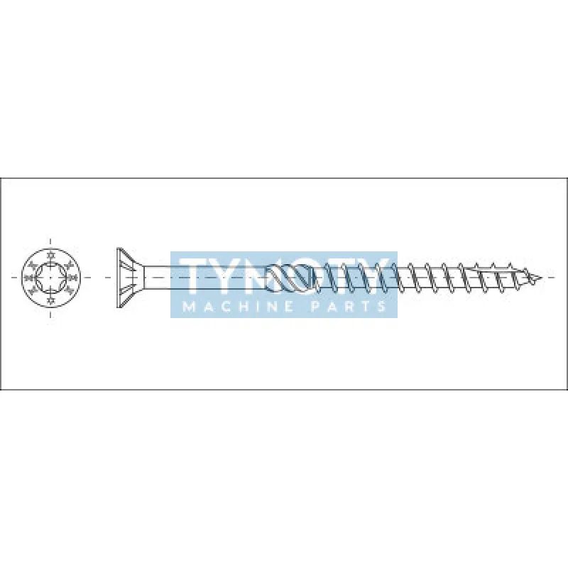 Vrut konštrukčný zápustný TORX30 6,0x140 zinok žltý