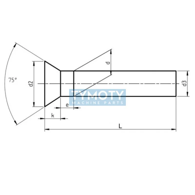 Niť zápustná hlava DIN 661 2x16 hliníkový