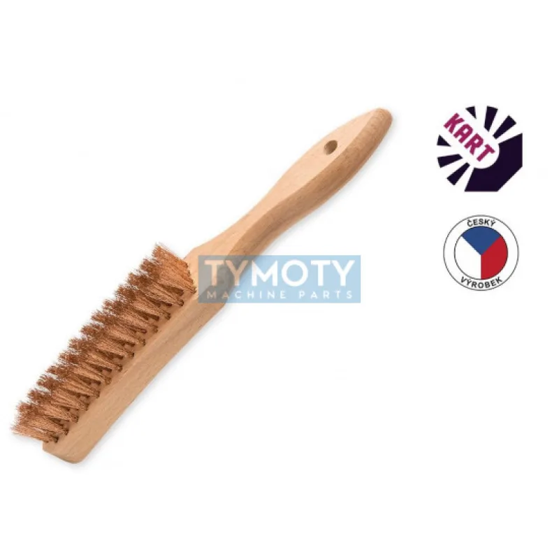 Kefa s prehnutou drevenou rukoväťou, 4-radový bronzový vlnitý drôt 0,20 mm/KART 1111050