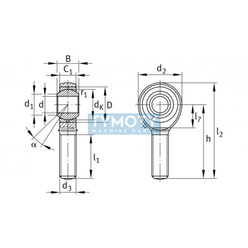 INA GAKR 6-PB-A kĺbová hlavica