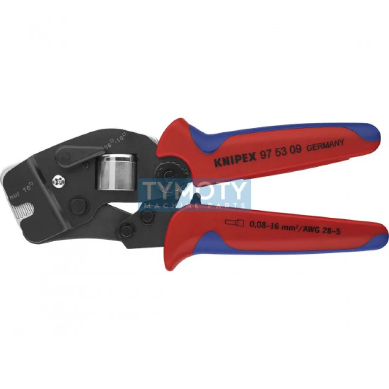 KNIPEX 97 53 09 Samonastaviteľné kliešte na lisovanie kábl. koncoviek s čelným zavádzaním