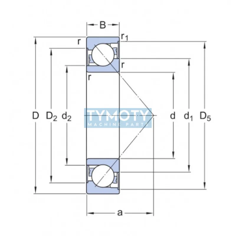 SKF 7309 BE-2RZP guľkové ložisko s kosouhlým stykom