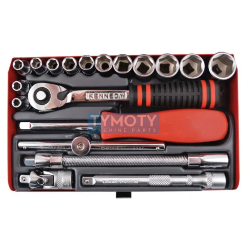 Súprava hlavíc TS19M 1/4", 4-14, metrický - 19.dielna sada Kennedy