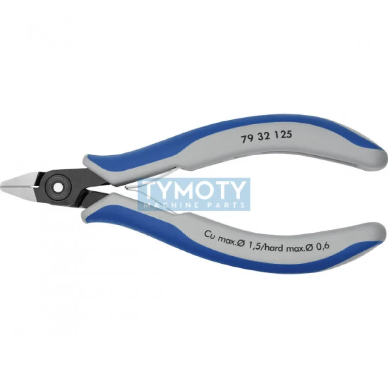 KNIPEX 79 32 125 Presné bočné štiepacie kliešte na elektroniku, špicatá hlava, viacsl. návleky, brunýr.