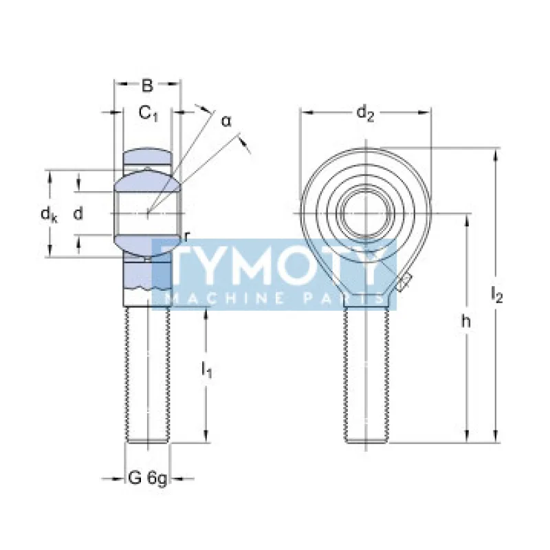 SKF SAKAC 6 M kĺbová hlavica