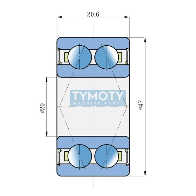 FKL 3204 B.2RS1 guľkové ložisko s kosouhlým stykom