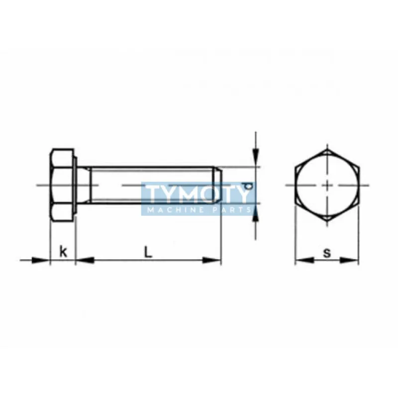 Skrutka šesťhranná celý závit DIN 961 M36x3,00x110-8.8 bez PÚ