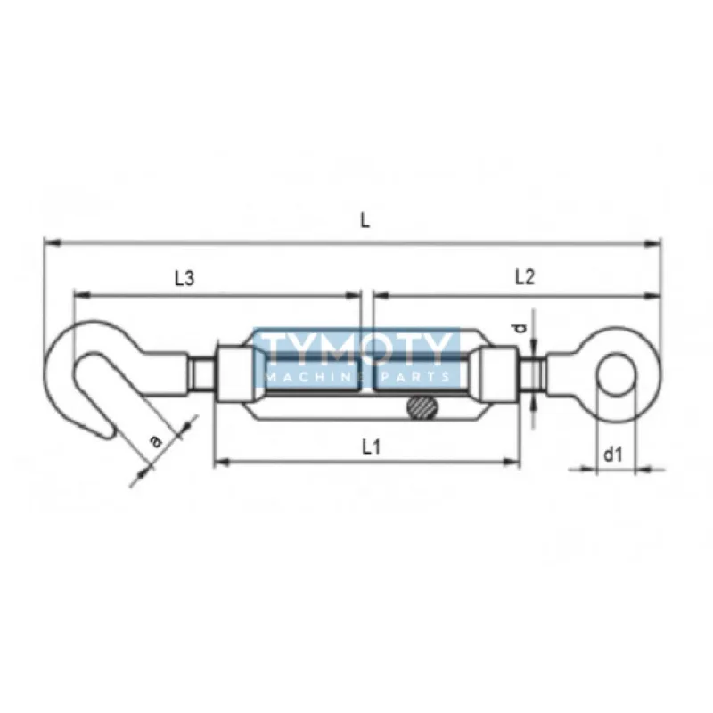 Napinák oko-hák DIN 1480 M30 pozink