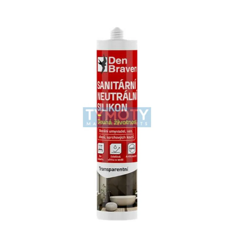 Den Braven Sanitárny neutrálny silikón OXIM - 280 ml transparentný, kartuša _306020RL