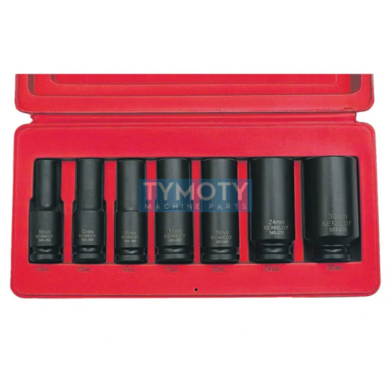 Sada rázových hlavíc predĺžených 1/2" 10-30mm 7.dielna sada Kennedy