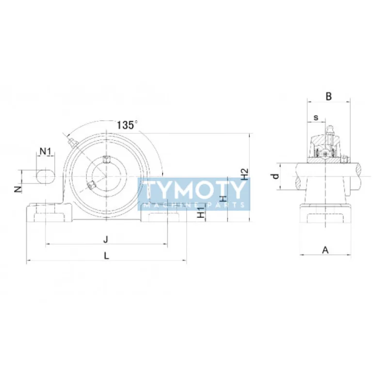 FK UCPX 09-28 stojatá ložisková jednotka