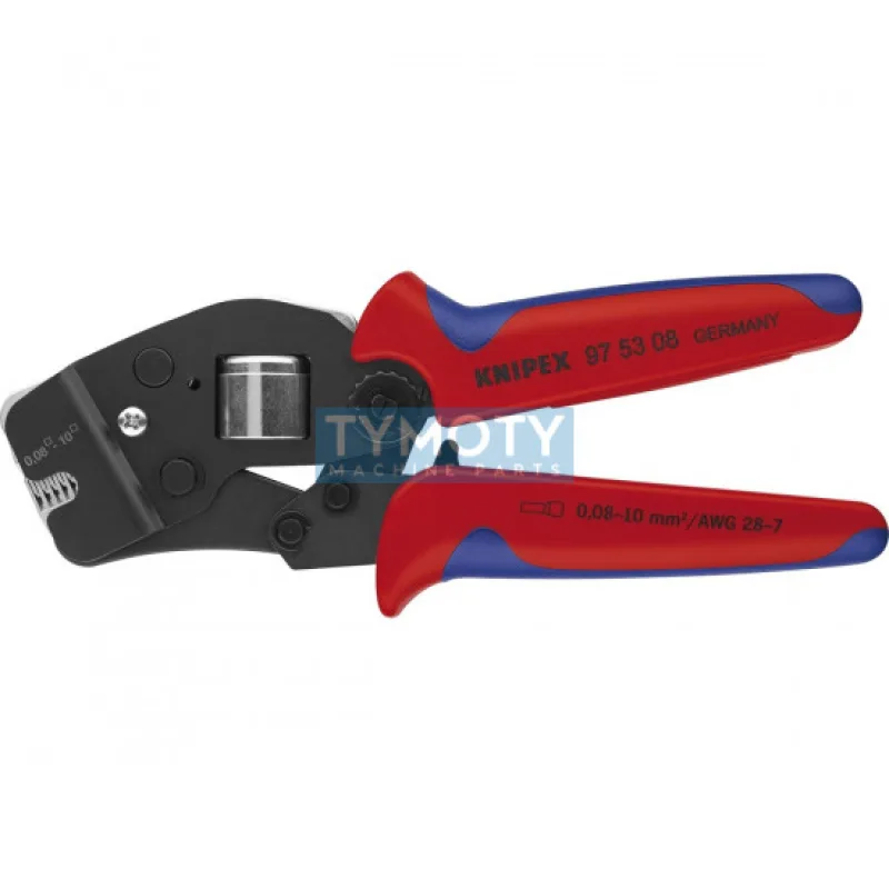 KNIPEX 97 53 08 Samonastaviteľné kliešte na lisovanie kábl. koncoviek s čelným zavádzaním