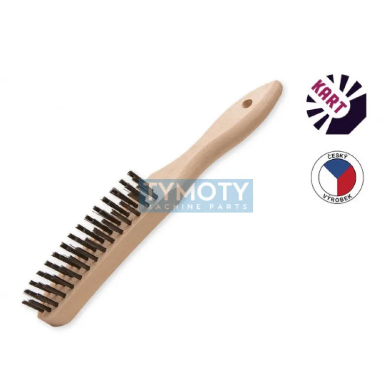 Kefa s prehnutou drevenou rukoväťou, 3-radový oceľový hladký drôt 0,30 mm/KART 1111039