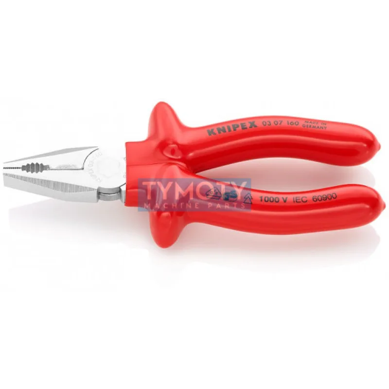 KNIPEX 03 07 160 Kombinované kliešte VDE izolácia nanášaná ponorom, chrómované