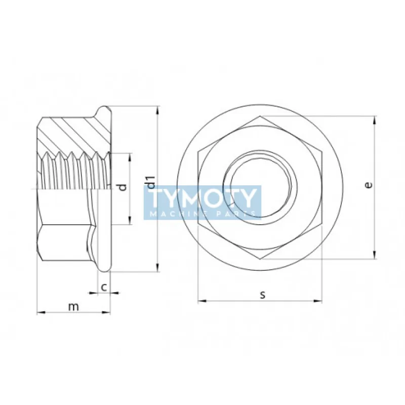 Matica s golierom DIN 6923 M10 nerez A2