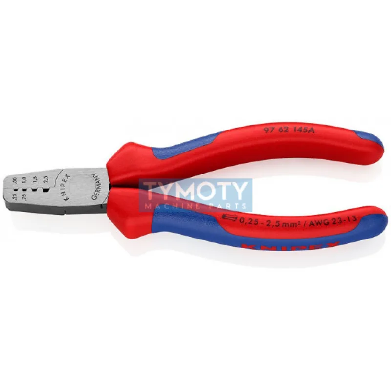 KNIPEX 97 62 145 A Lisovacie kliešte na koncové dutinky, viaczložkové návleky,