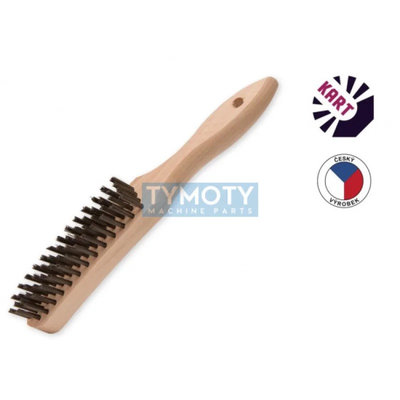 Kefa s prehnutou drevenou rukoväťou, 4-radový oceľový hladký drôt 0,30 mm/KART 1111056