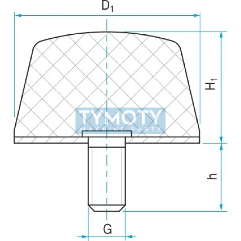 Silentblok - doraz kužeľový typ KD-4 - 20x17 M6x18 55 Sha