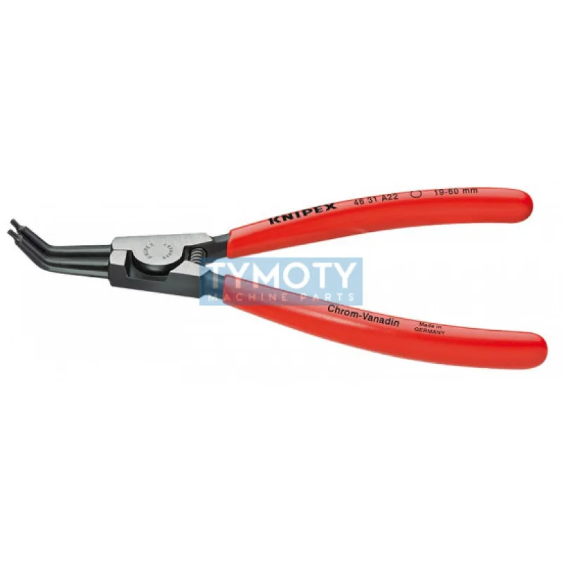 KNIPEX 46 31 A42 Kliešte pre vonkajšie poj. krúžky 85-140 mm, zahnuté 45 ° pot. plastom, fosfátované