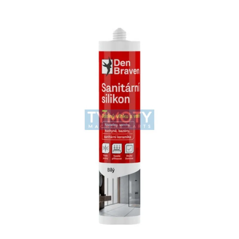 Den Braven Sanitárny silikón - 280 ml biela, kartuša