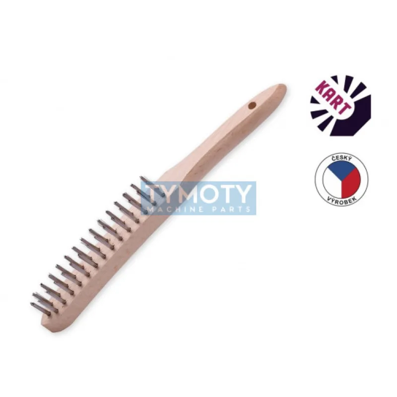 Kefa s drevenou rukoväťou, 2-radový nerezový hladký drôt 0,35 mm/KART 1111040