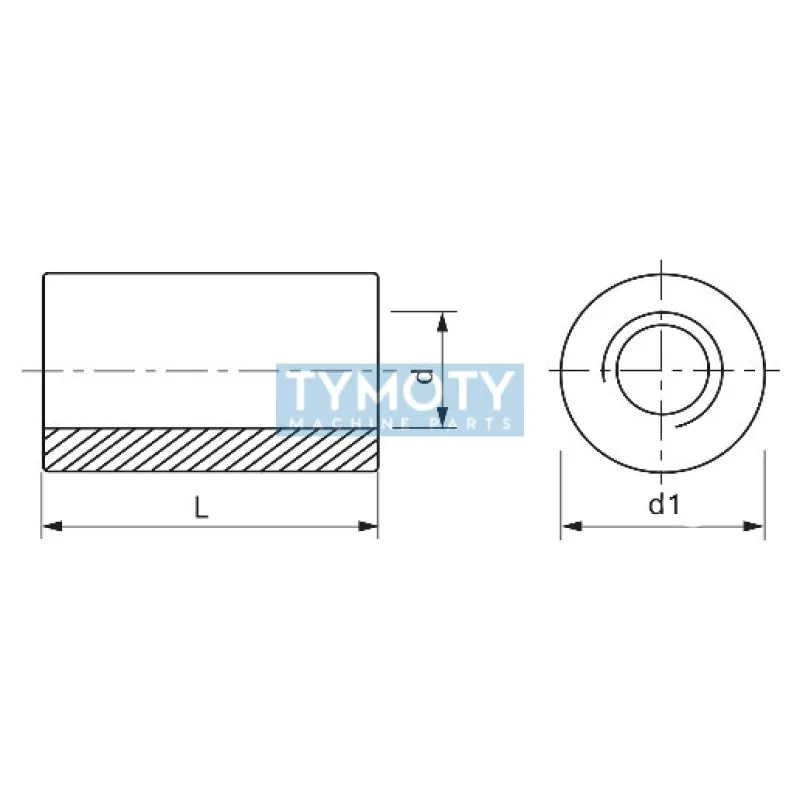 Matica predlžovacia valcová M10x25 |06| pozink