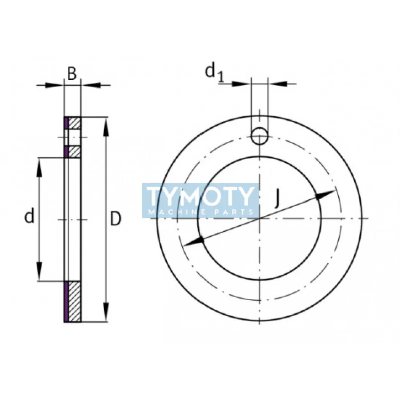 Permaglide PAW 26 P10 axiálny klzný krúžok, oceľ-PTFE