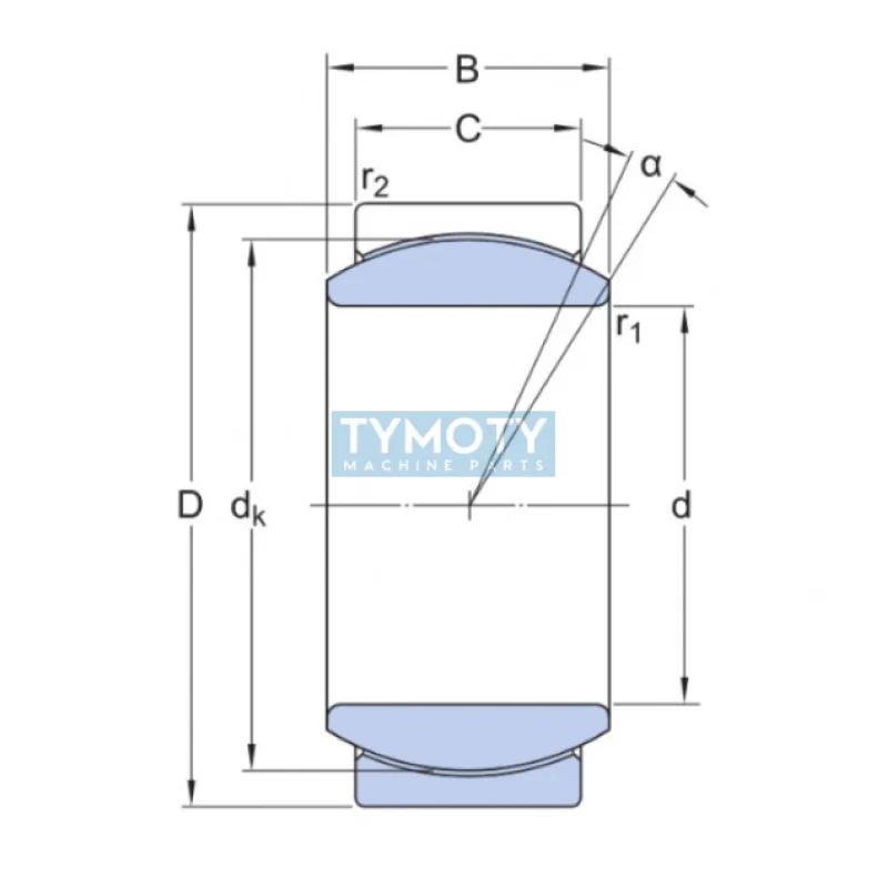 SKF BLRB 366748 AA bezúdržbové kĺbové ložisko oceľ/PTFE