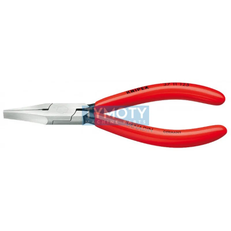 KNIPEX 37 11 125 Kliešte pre jemnú mechaniku, ploché široké čeľuste, plast.návleky, fosf.na čierno