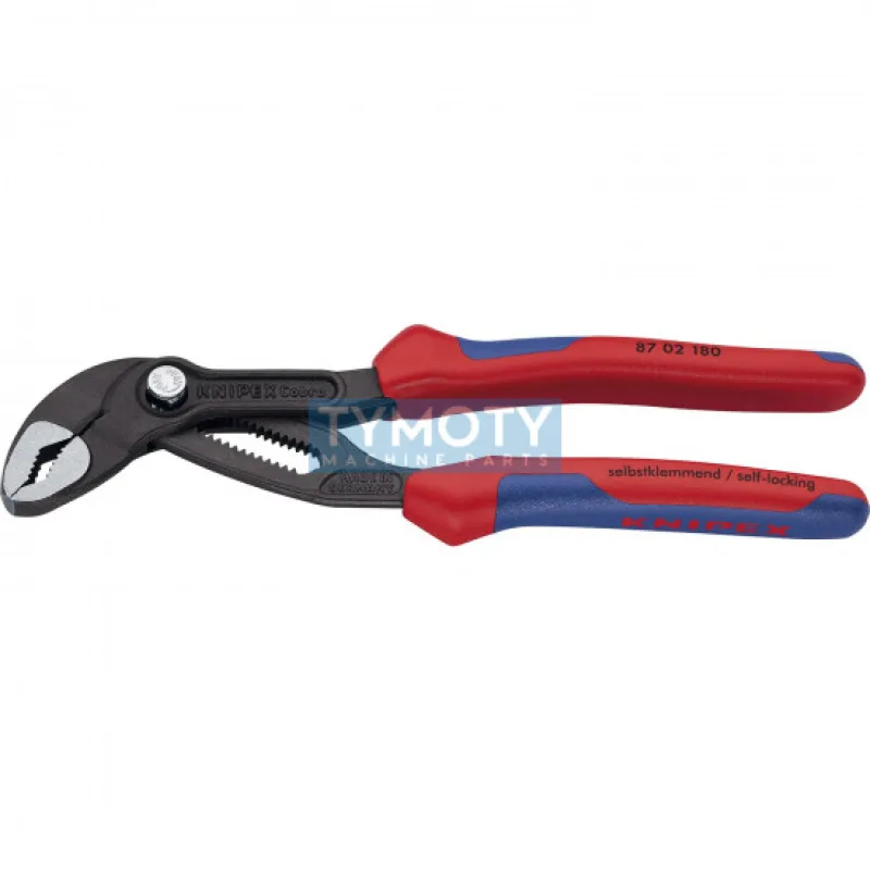 KNIPEX 87 02 180 Cobra® Kliešte na rúrky 42 mm a matice 36 mm, viaczložkové návleky, fosfát. na šedo