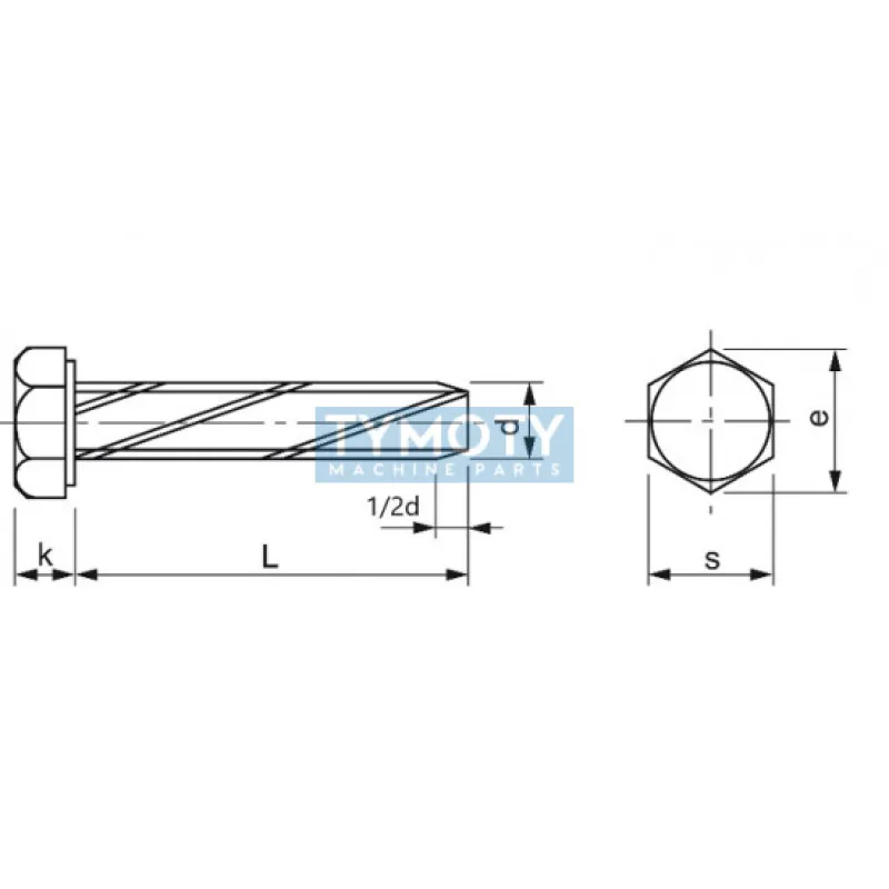Skrutka závitorezná šesťhran DIN 7513A M5x20 pozink