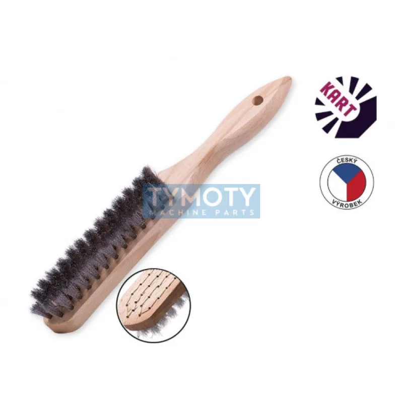 Kefa s prehnutou drevenou rukoväťou, 4-radový oceľový vlnitý drôt 0,20 mm/KART 1111058