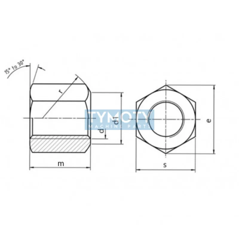 Matica vysoká 1,5d DIN 6330B M24 |10| pozink