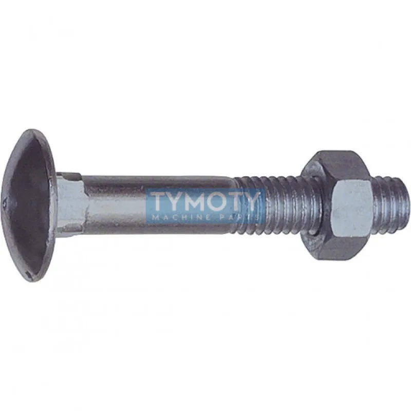 Skrutka vratová DIN 603 M5x16 4.6 pozink s maticou DIN 555