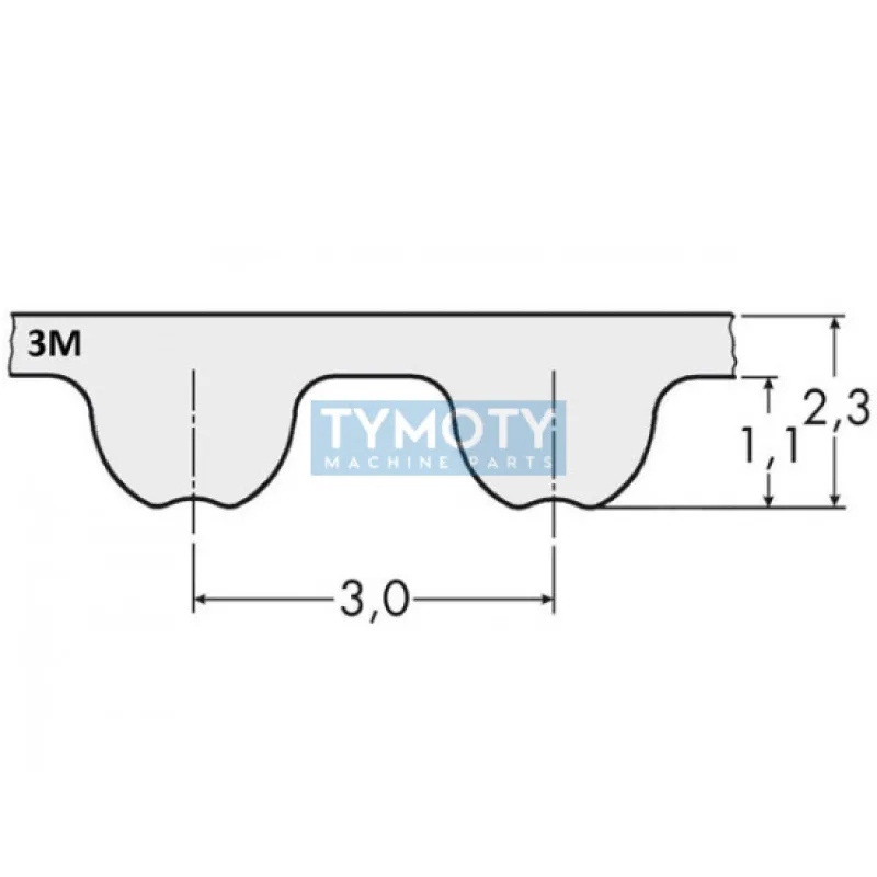 Remeň ozubený 390 3M 15 Gates Powergrip GT3