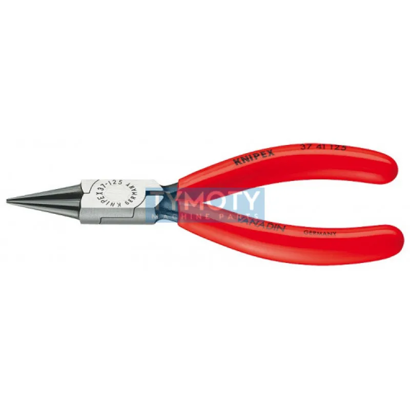 KNIPEX 37 41 125Kliešte pre jemnú mechaniku, okrúhle zašpicatené čeľuste,pl.návleky,fos.na čierno