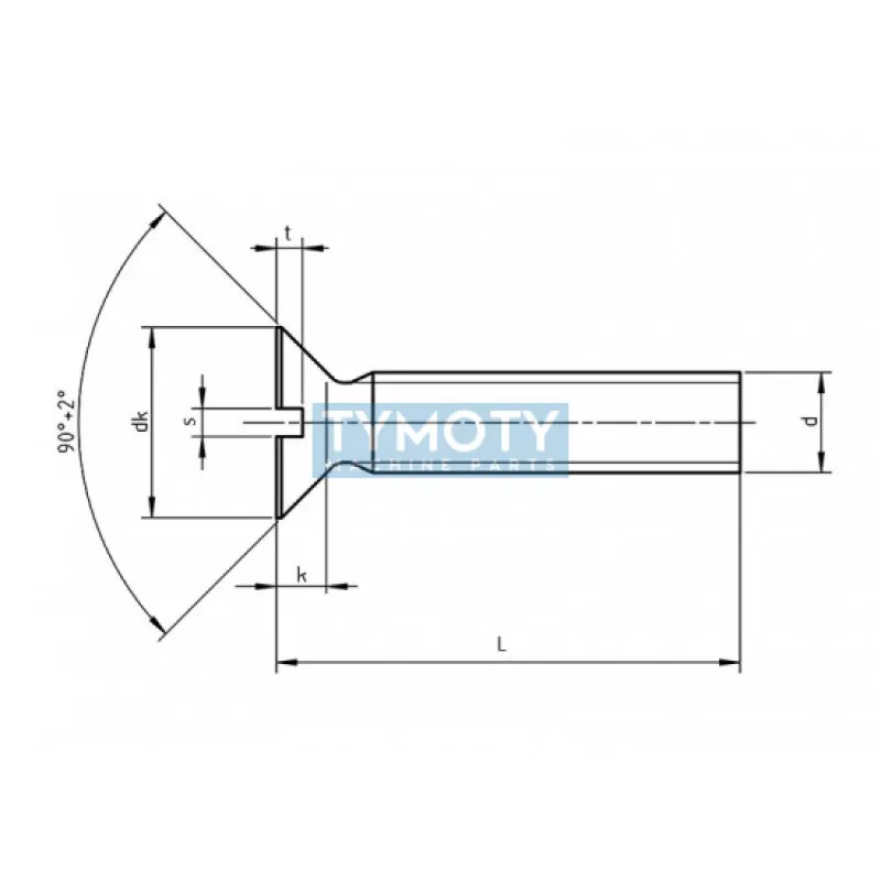 Skrutka zápustná s drážkou DIN 963 M3x5 bez PÚ